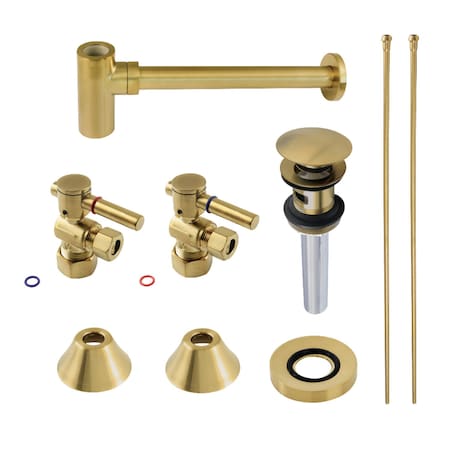 Kingston Brass Plumbing Sink Trim Kit with Bottle Trap and Overflow Drain, Brushed Brass CC53307DLVOKB30